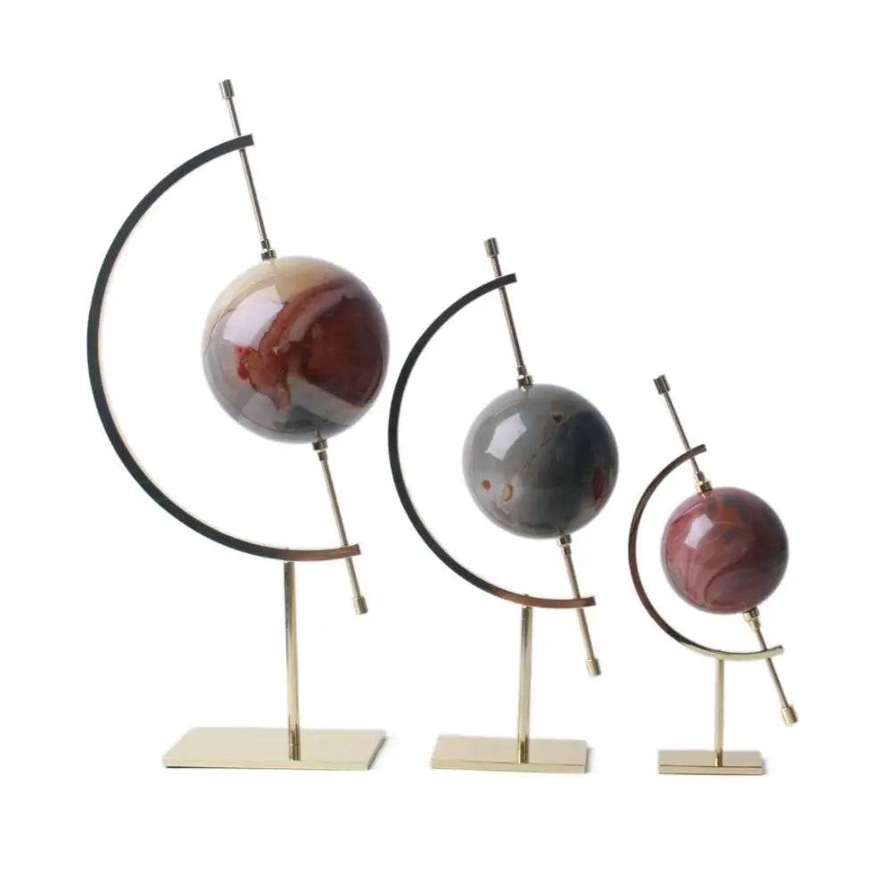 1 pçs esfera de cristal base metal globo forma ouro prata moda suporte