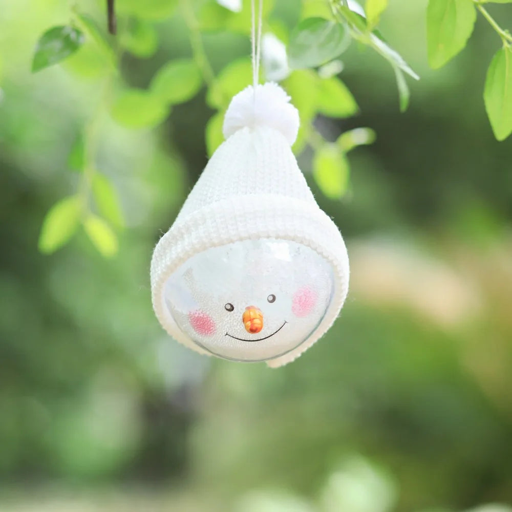 Novas decorações de natal boneco de neve espuma neve bola transparente decoração