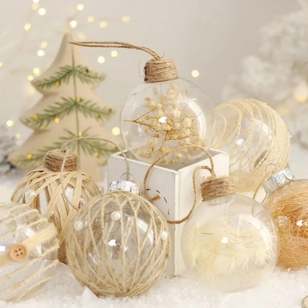 6 pçs de bola de natal esferas de natal lantejoulas pintadas 8cm conjunto de bola de natal