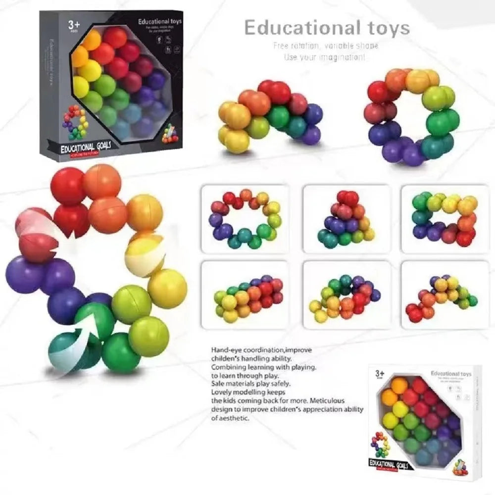 Brinquedos educativos pulseira versátil bola de inteligência quebra-cabeça cubo magnético