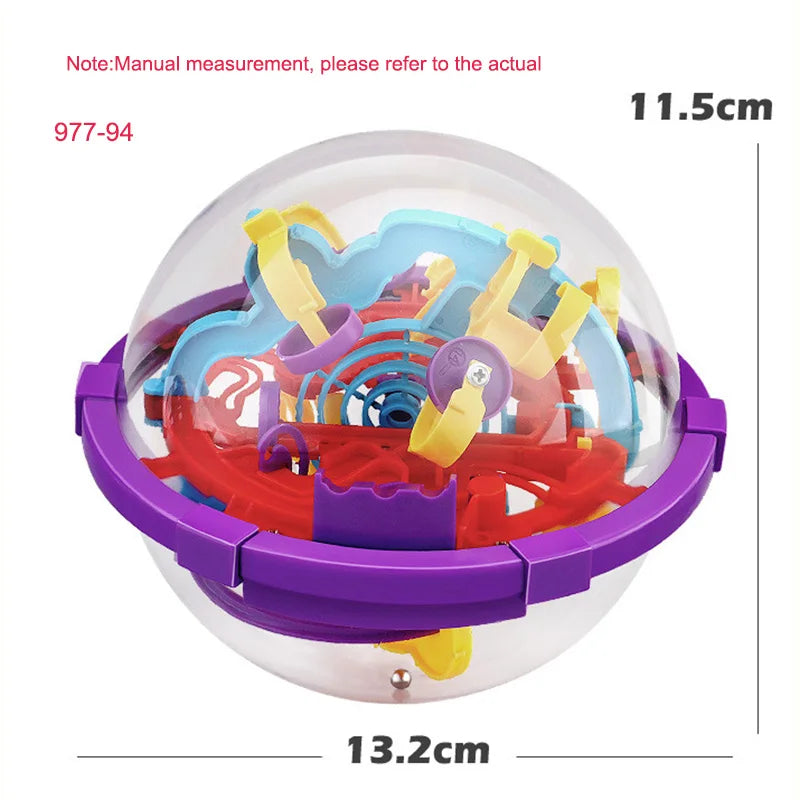 100 Bola mágica de intelecto 3D quebra-cabeça Bola labirinto esfera globo brinquedos