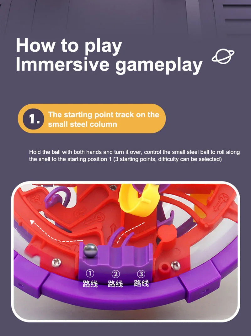 100 Bola mágica de intelecto 3D quebra-cabeça Bola labirinto esfera globo brinquedos