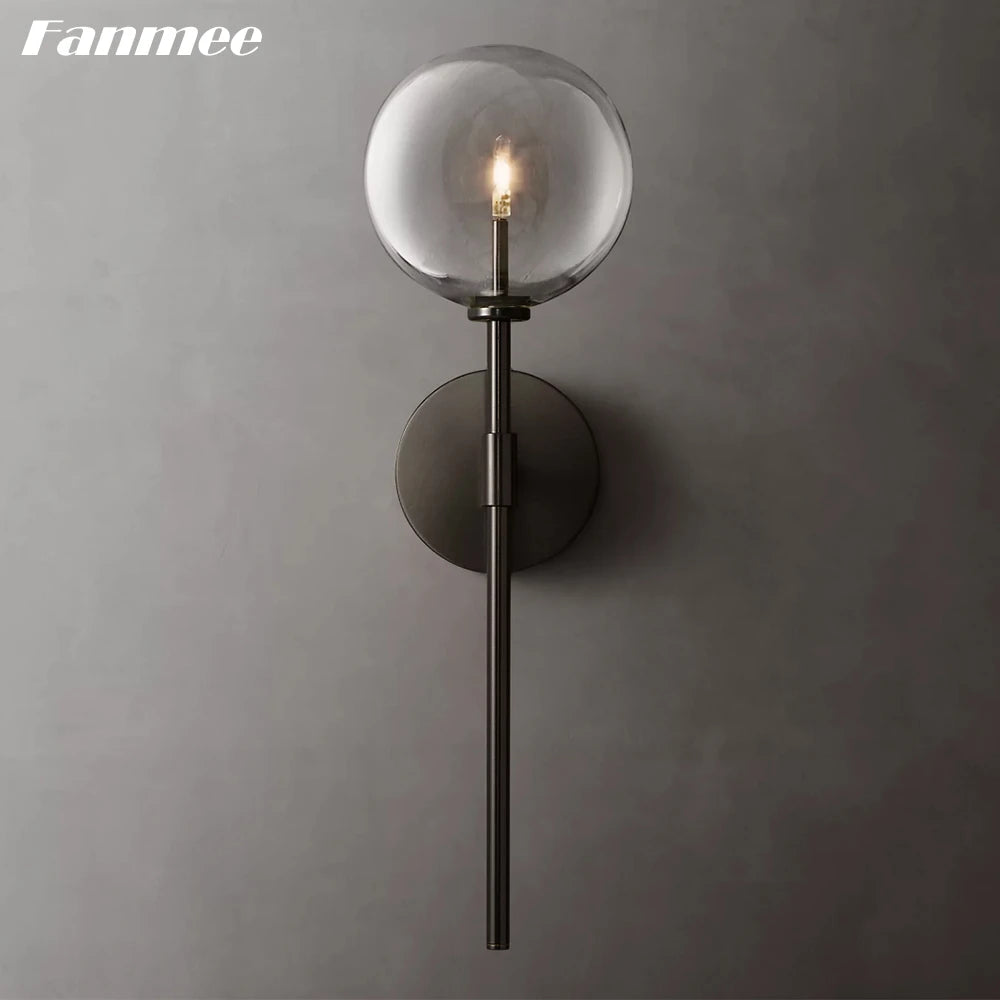 Esfera de vidro lâmpadas de parede para o quarto globo de vidro