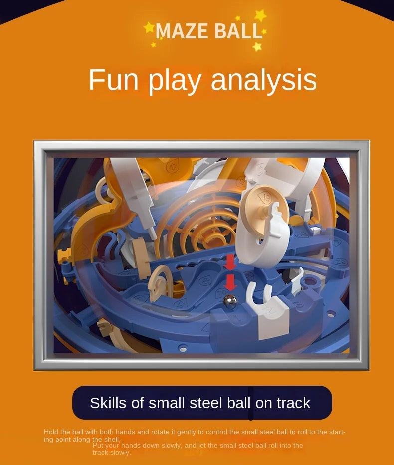 Labirinto mágico intelecto bola esfera educacional globo 3D