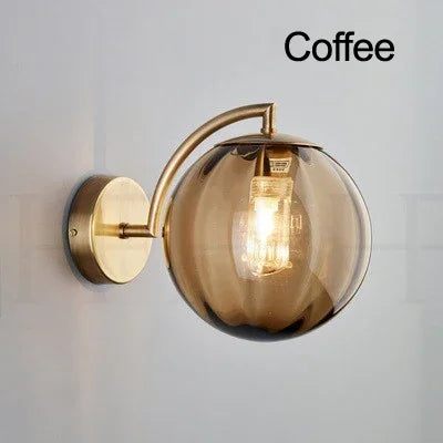 Globo lâmpada de parede multicolorido vidro bola redonda