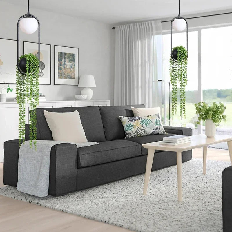 Bola de vidro lâmpada pendurada de plantas decoração para casa