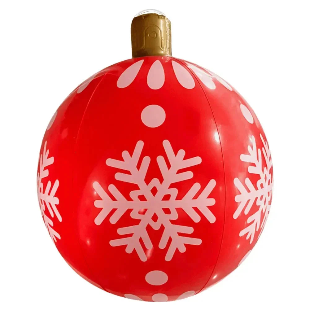 1 pçs 60cm grandes bolas de natal pvc bolas de plástico infláveis gigantes de árvore de natal