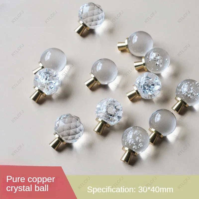 Luz de luxo estilo europeu bola de cristal alça bronze para decoração