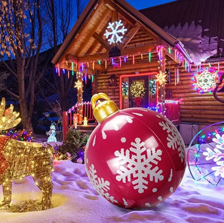 bola de natal inflável decorado feita pvc gigante luminoso led decorações de árvore 60cm