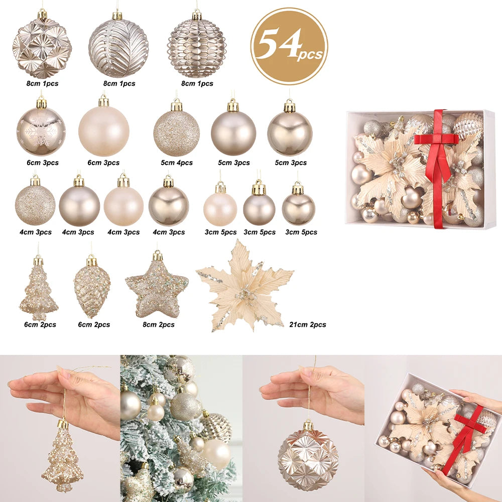 bola de natal ornamentos esferas 53/54 pçs 21cm