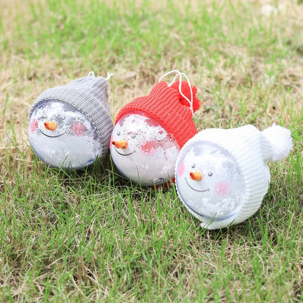 Novas decorações de natal boneco de neve espuma neve bola transparente decoração