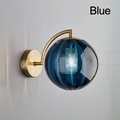 Globo lâmpada de parede multicolorido vidro bola redonda