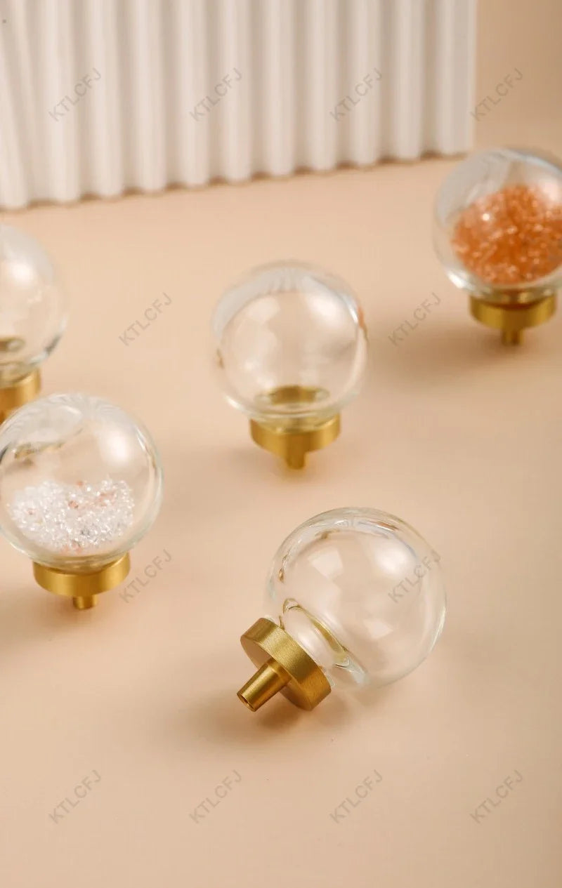 Luz de luxo estilo europeu bola de cristal alça bronze para decoração