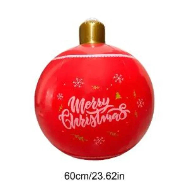 1 pçs 60cm grandes bolas de natal pvc bolas de plástico infláveis gigantes de árvore de natal