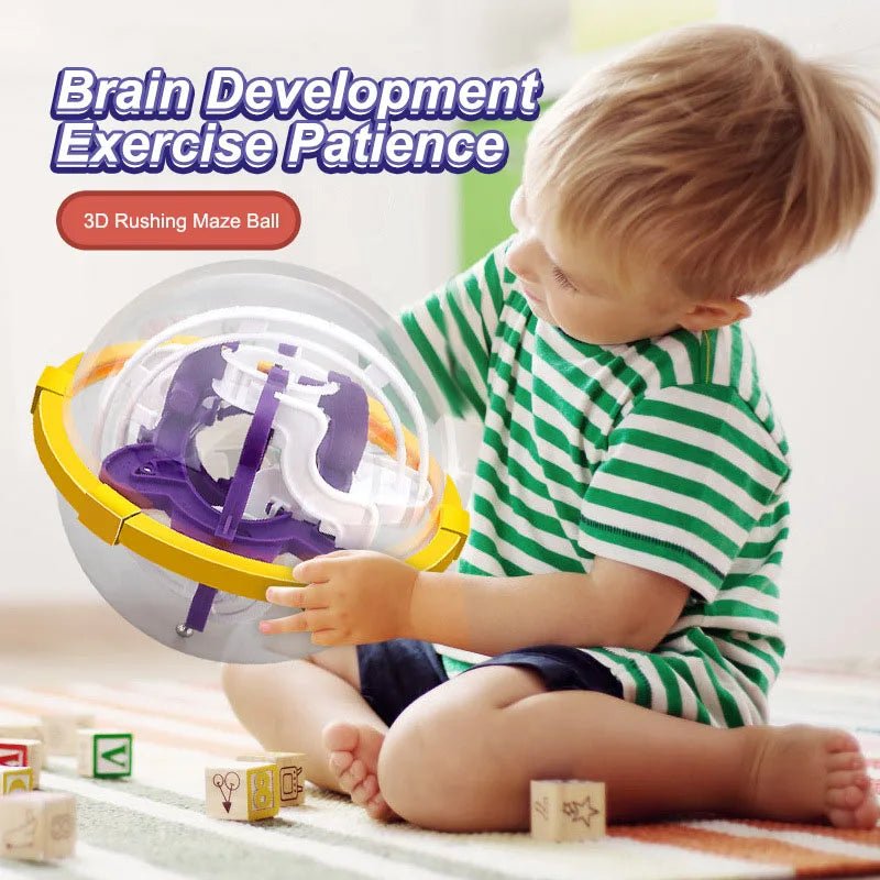 100 Bola mágica de intelecto 3D quebra-cabeça Bola labirinto esfera globo brinquedos