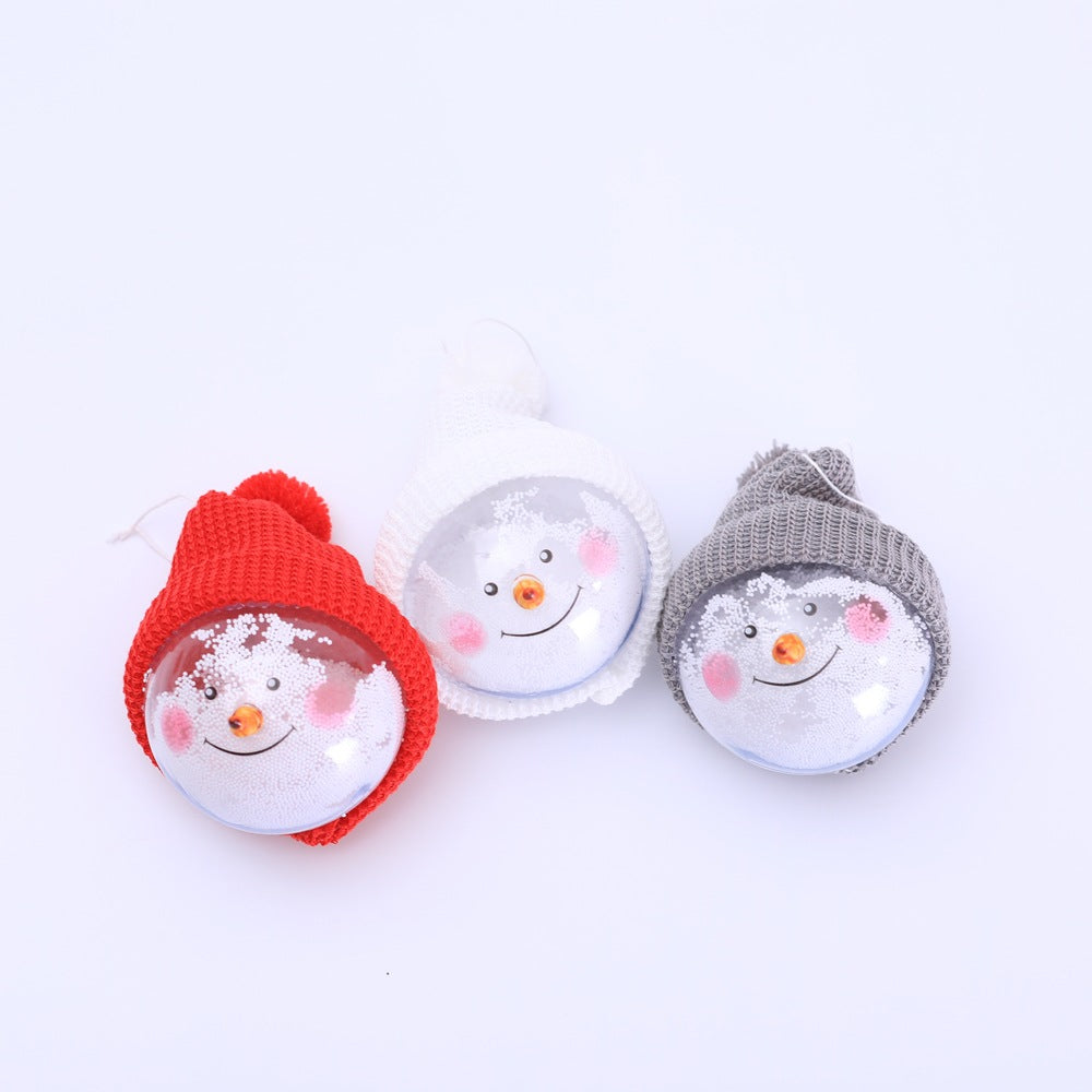 Novas decorações de natal boneco de neve espuma neve bola transparente decoração