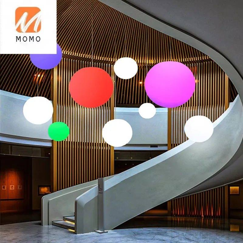 Luminária resort led bola luminosa jardim 20cm 30cm 40cm