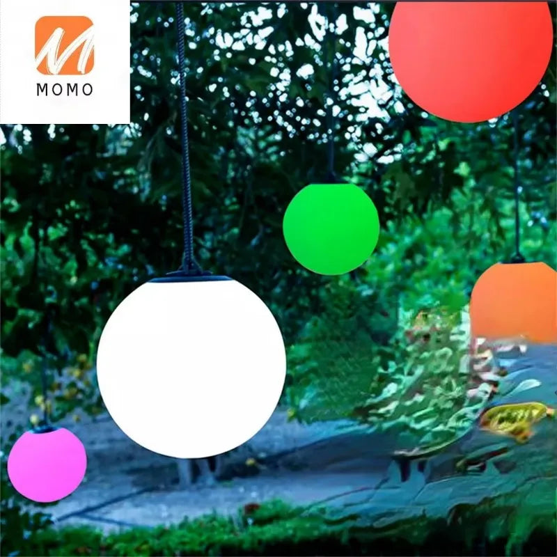 Luminária resort led bola luminosa jardim 20cm 30cm 40cm