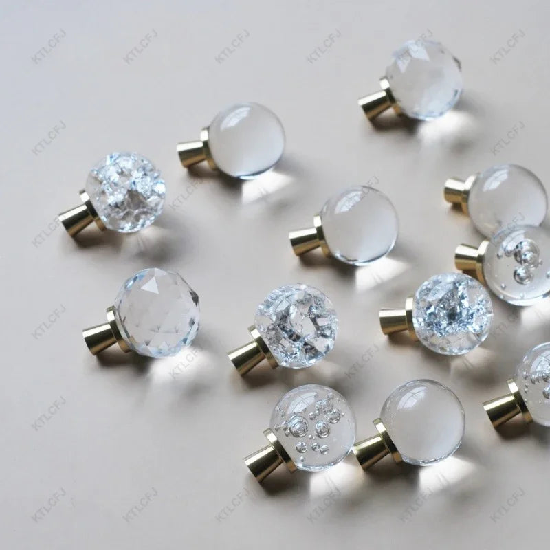 Luz de luxo estilo europeu bola de cristal alça bronze para decoração