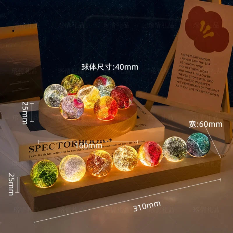 Luminosa bola de cristal presente de aniversário decoração para casa luz ornamentos de luxo esfera 7 cores