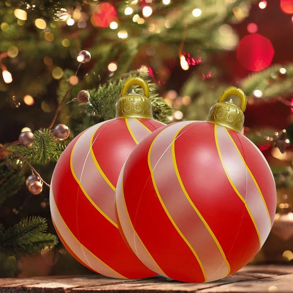 bola de natal inflável decorado feita pvc gigante luminoso led decorações de árvore 60cm