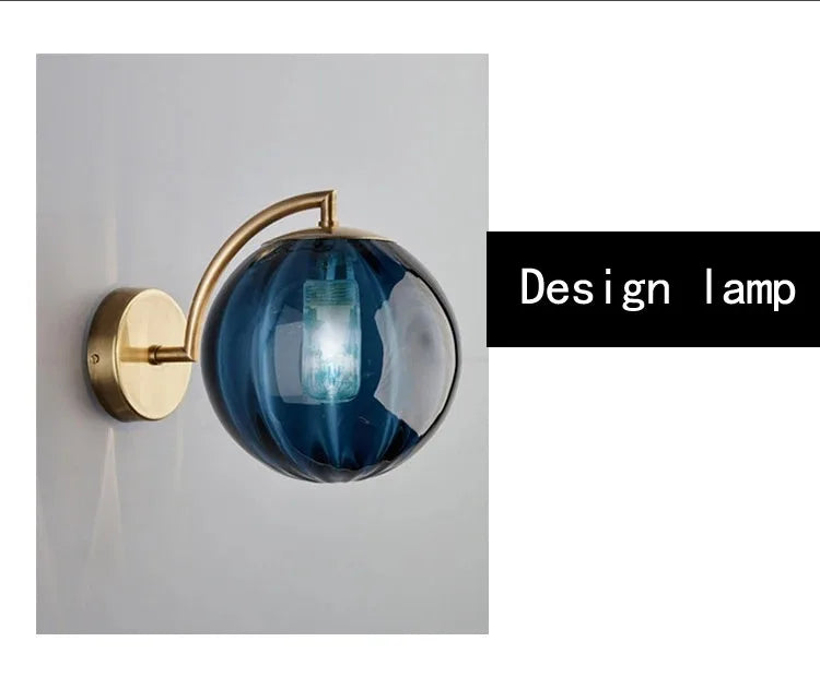 Globo lâmpada de parede multicolorido vidro bola redonda