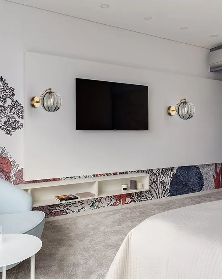 Globo lâmpada de parede multicolorido vidro bola redonda