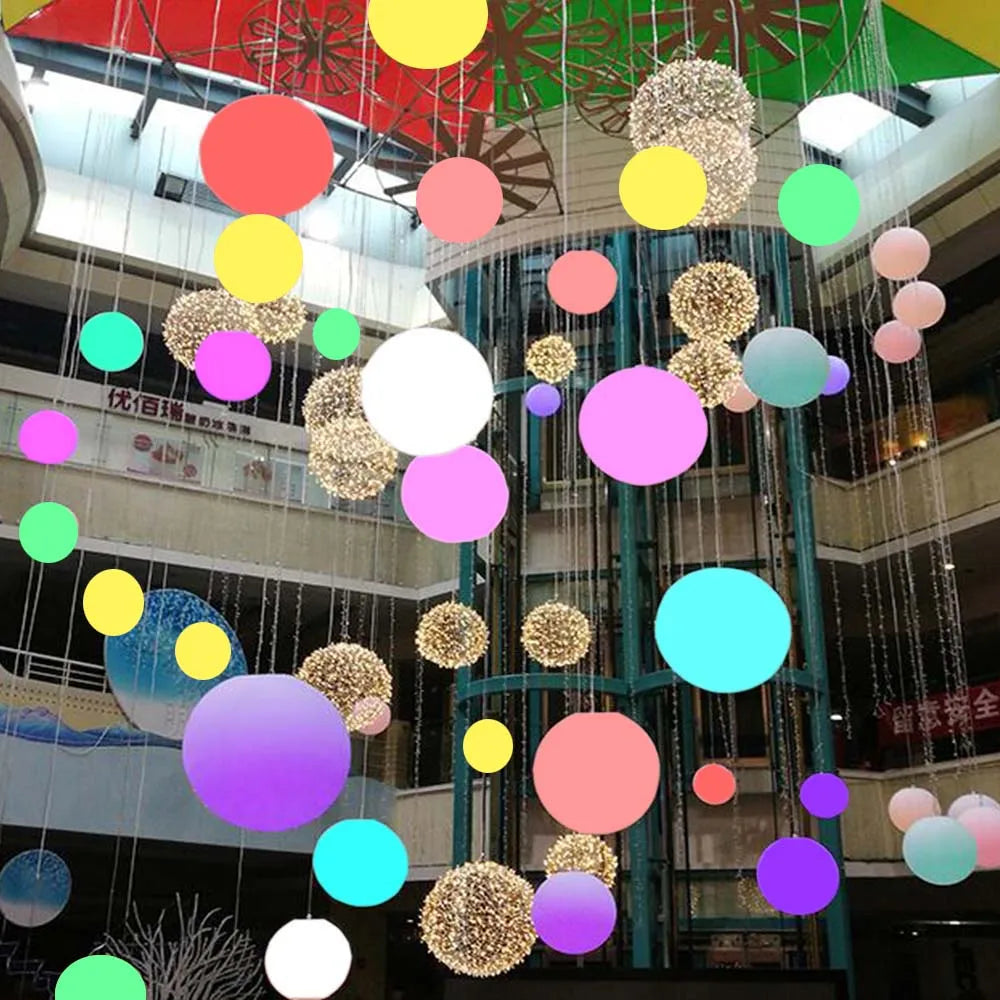 Luminária resort led bola luminosa jardim 20cm 30cm 40cm