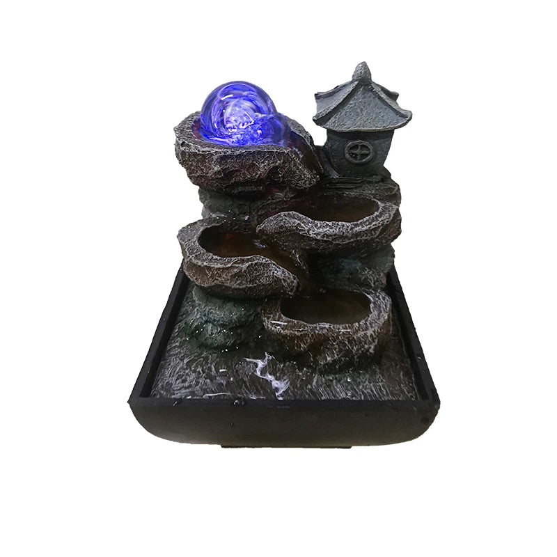 Fontes de água para ambientes internos, cascata decorativa com bola de feng shui
