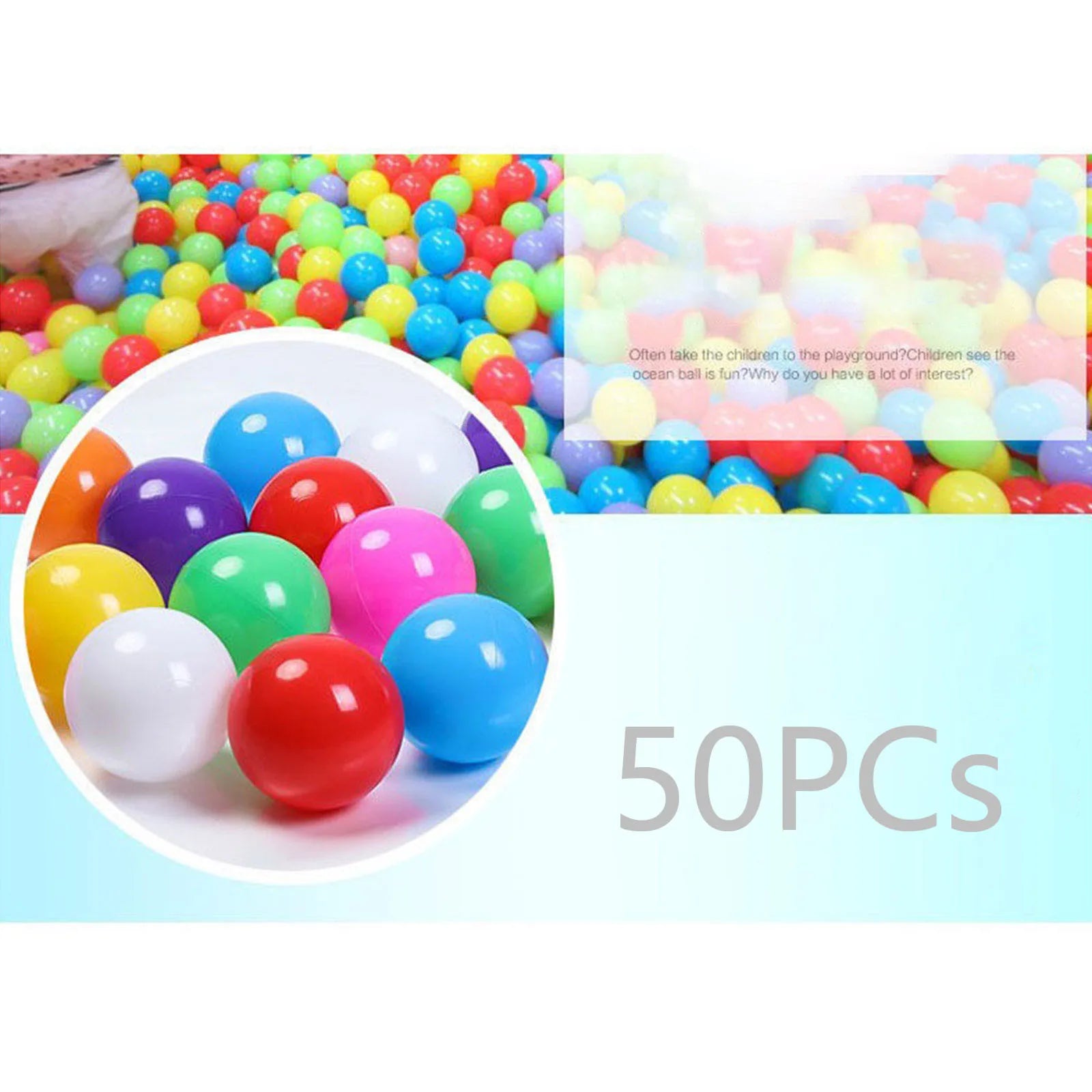 100 pçs 55mm bolas de plástico do bebê piscina água oceano