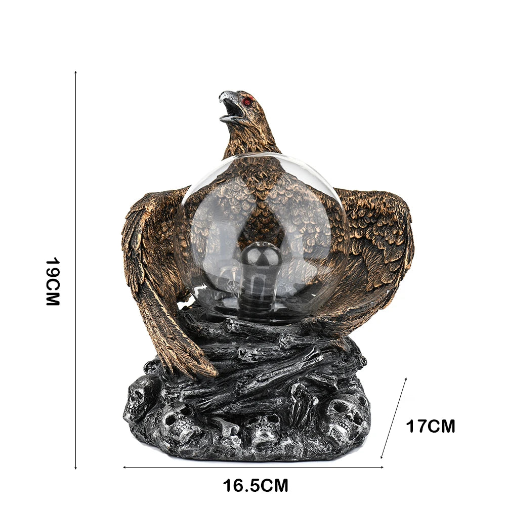 Lâmpada de plasma de cristal de águia americana, bola de vidro de 4 espaços