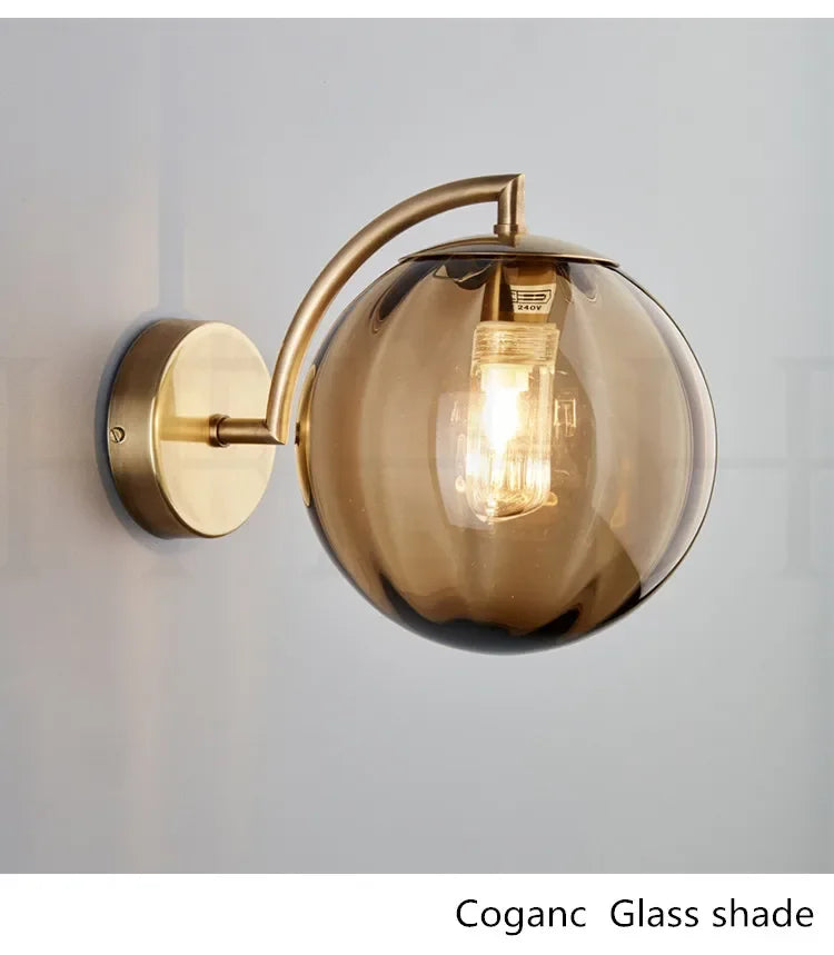 Globo lâmpada de parede multicolorido vidro bola redonda