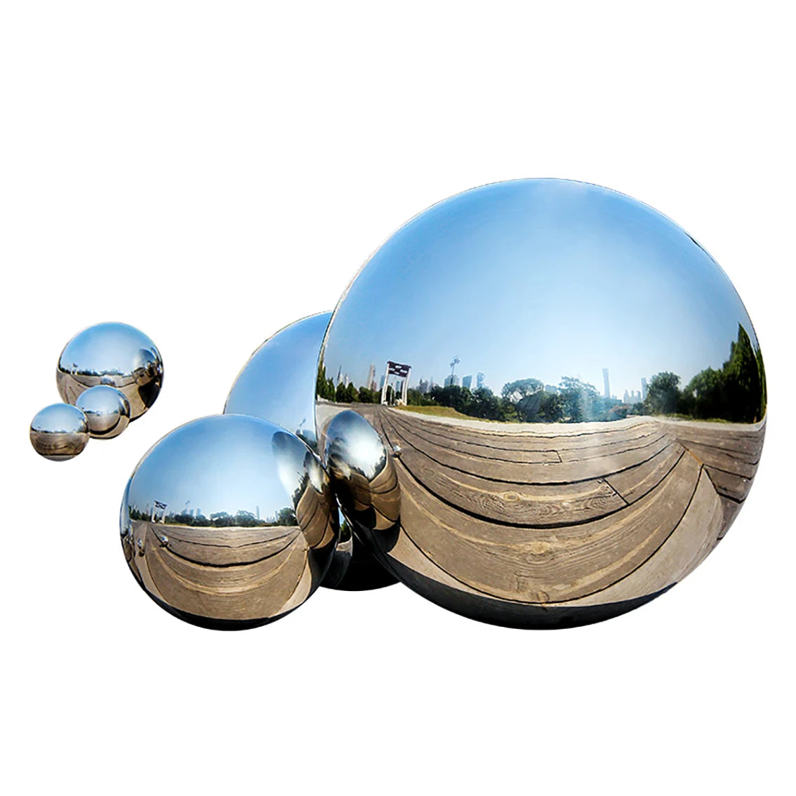 Bola oca diâmetro 25 ~ 200mm de espessura 1.2mm 304, bola de aço inoxidável, espelho para festa, esfera de metal, decoração de jardim doméstico