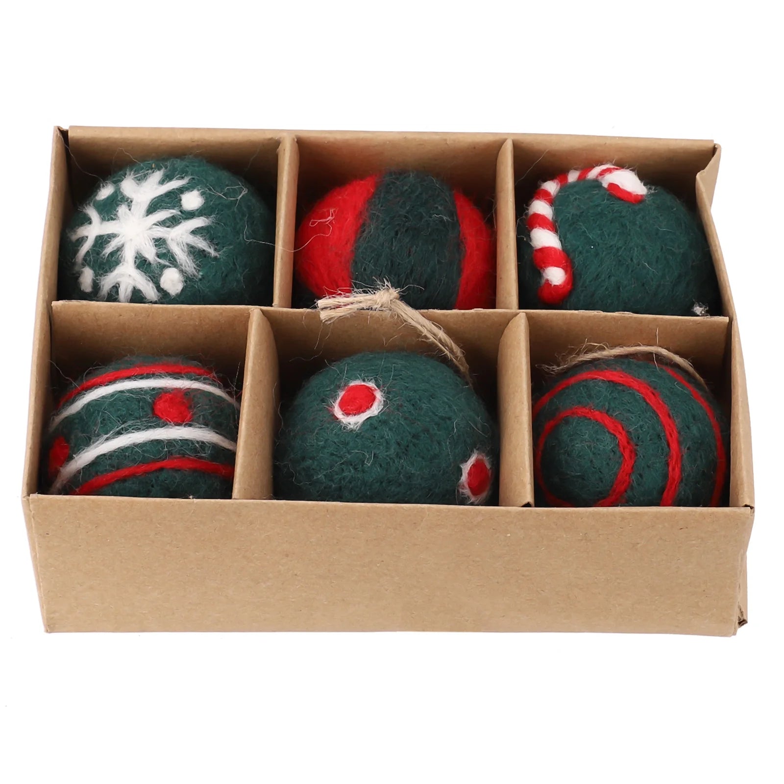 6/36 pçs bolas de natal bola de feltro de lã globo de neve decorações de árvore