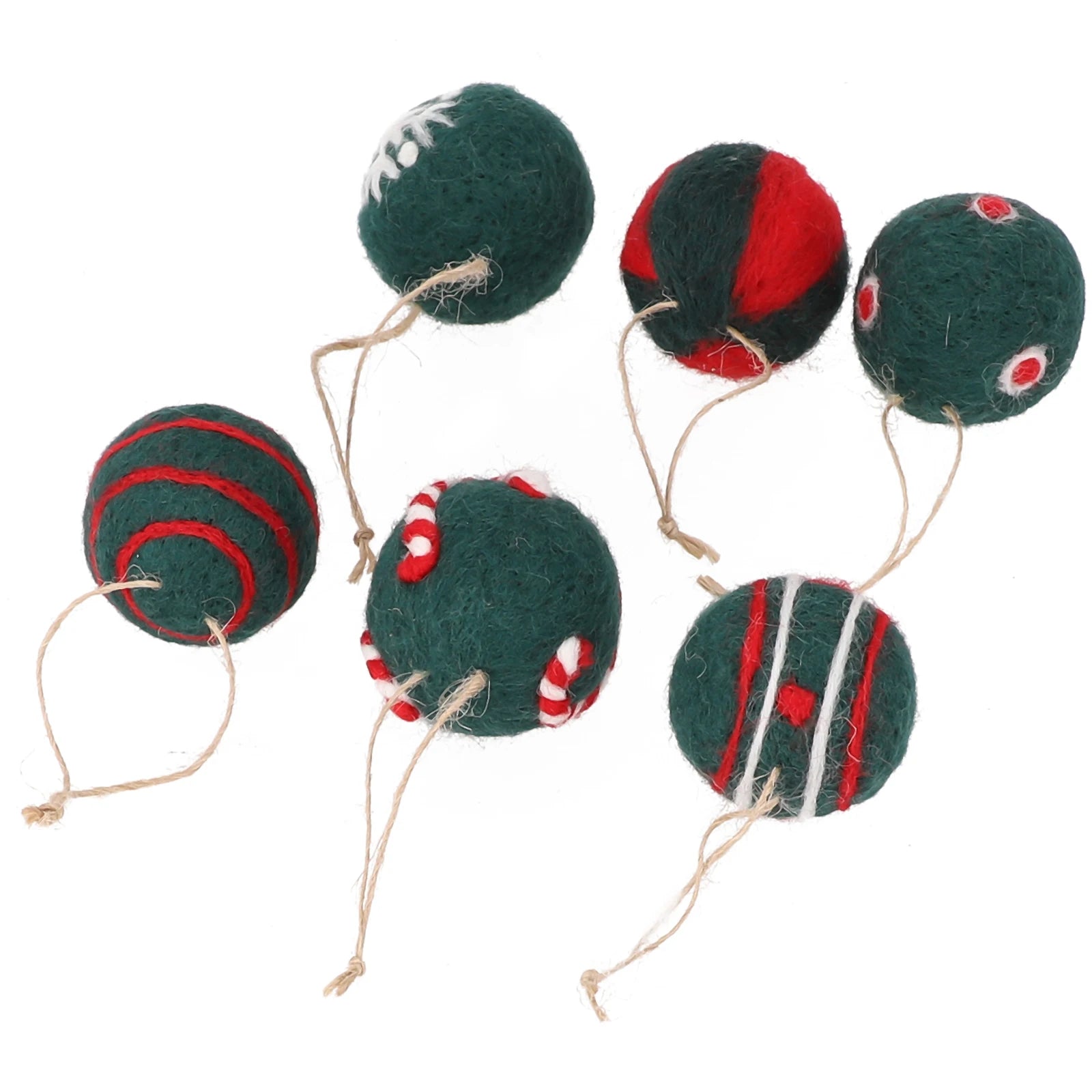 6/36 pçs bolas de natal bola de feltro de lã globo de neve decorações de árvore