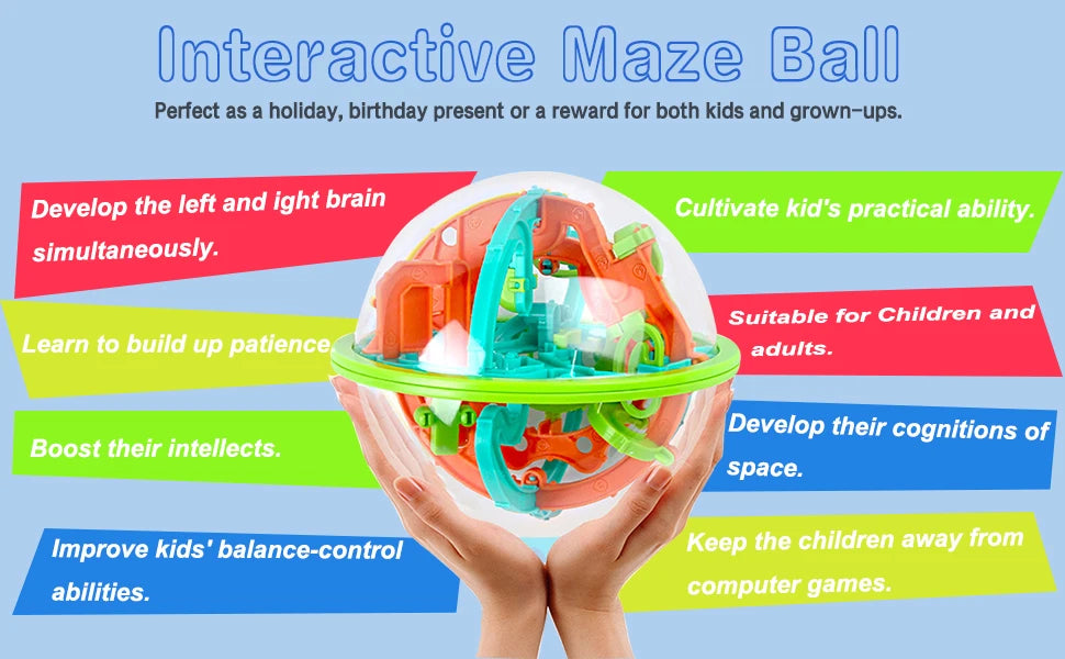 168 3D labirinto mágico intelecto bola esfera globo brinquedos para crianças