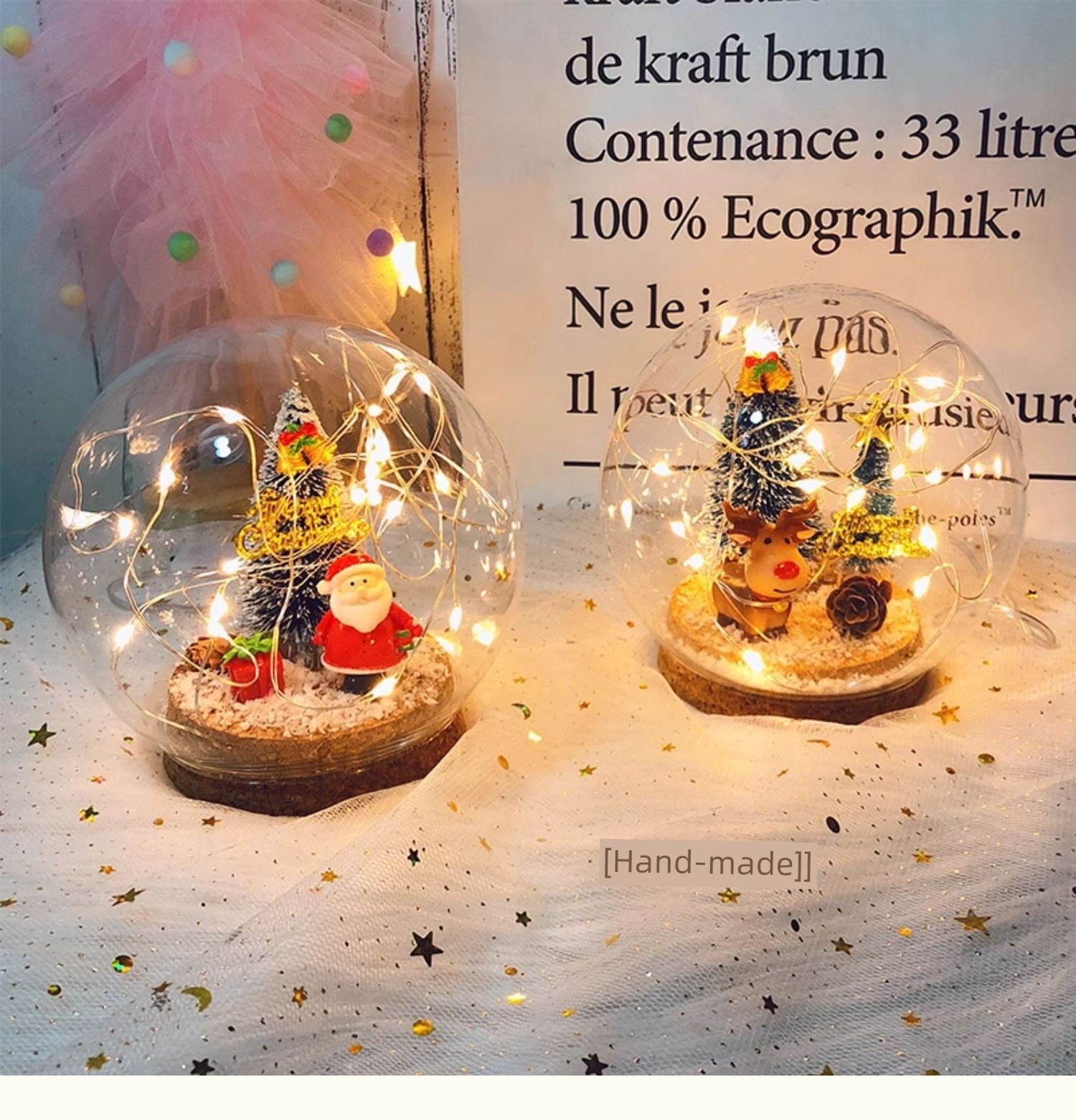 Globo de neve Decoração Desktop Presente de Natal