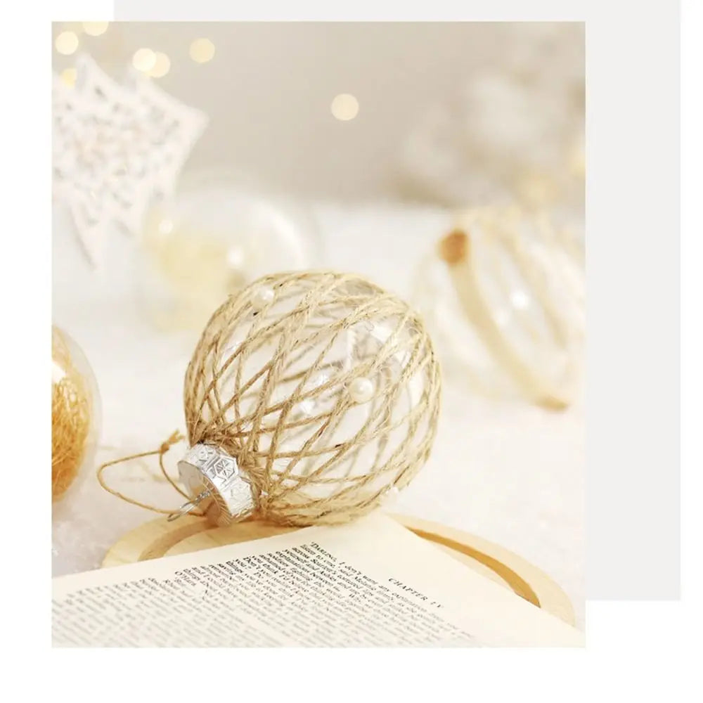 6 pçs de bola de natal esferas de natal lantejoulas pintadas 8cm conjunto de bola de natal