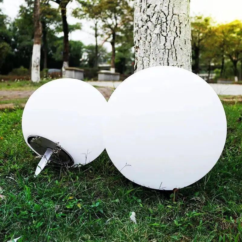 Luminária resort led bola luminosa jardim 20cm 30cm 40cm