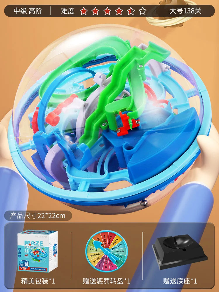 Labirinto mágico intelecto bola esfera educacional globo 3D