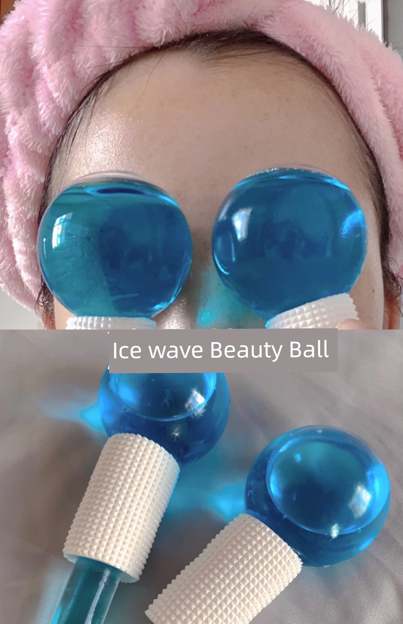 Instrumento de beleza para cuidados com a pele e massagem com ondas de gelo
Esfera cromoterapia