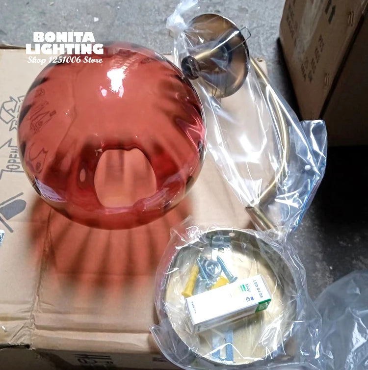 Globo lâmpada de parede multicolorido vidro bola redonda