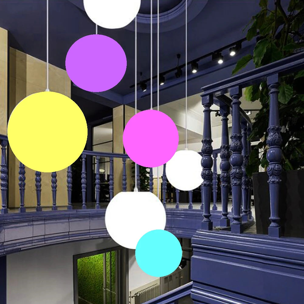 Luminária resort led bola luminosa jardim 20cm 30cm 40cm