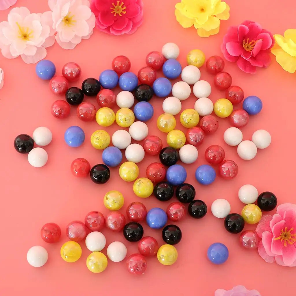 90 peças de bolinhas de vidro coloridas de 16mm, jogo de bola tradicional infantil, decoração de aquário