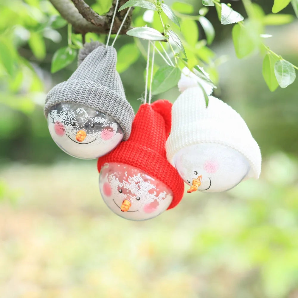 Novas decorações de natal boneco de neve espuma neve bola transparente decoração