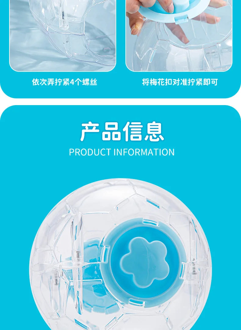 Brinquedo de hamster, bola de corrida, roda de rolamento, pequenos produtos para animais de estimação