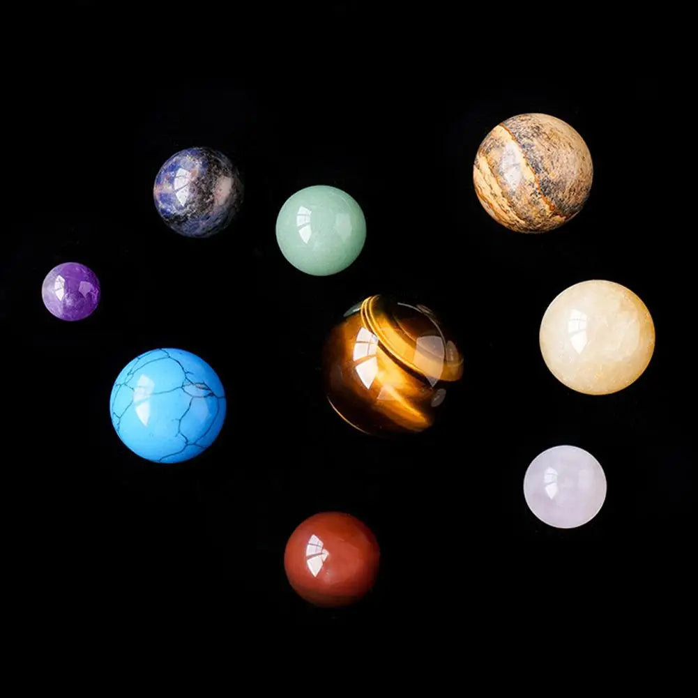 Bola de planetas de cristal natural, sistema solar esfera de energia, modelo de galáxia