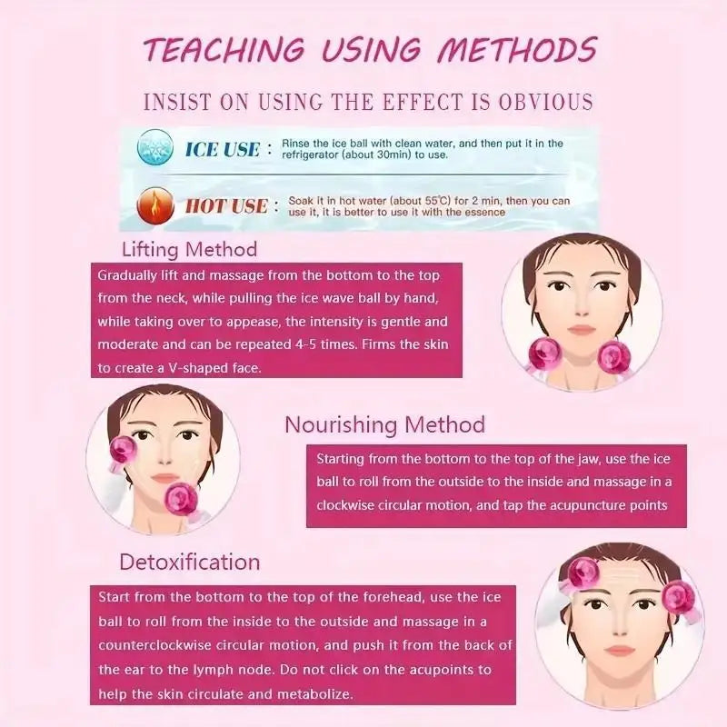 2 pçs lce globos para tratamentos faciais bolas de resfriamento para rosto