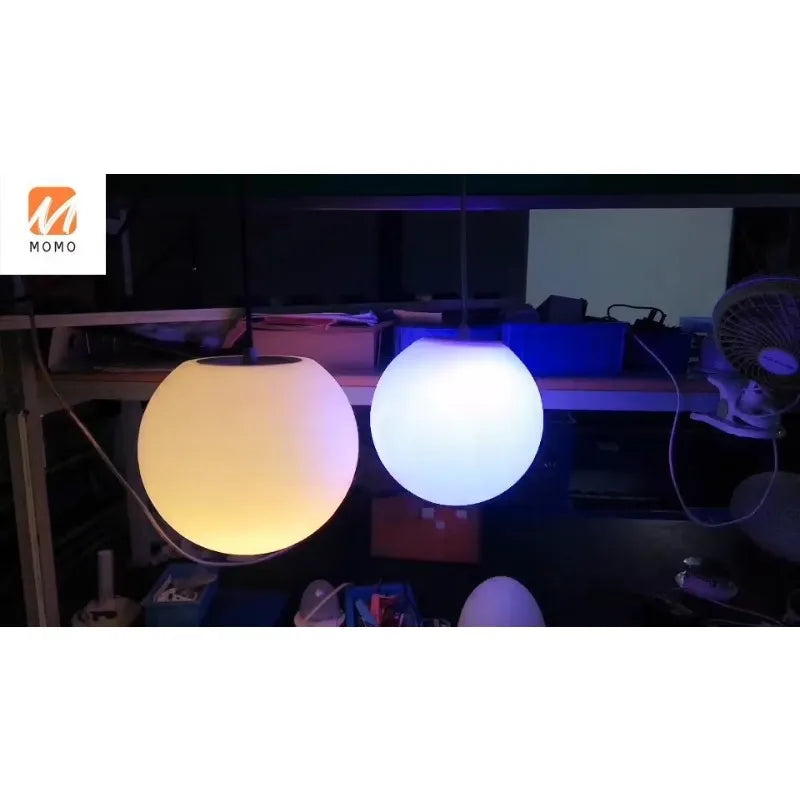 Luminária resort led bola luminosa jardim 20cm 30cm 40cm