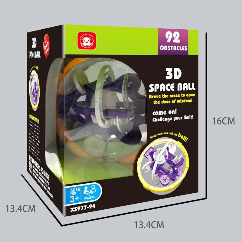 100 Bola mágica de intelecto 3D quebra-cabeça Bola labirinto esfera globo brinquedos